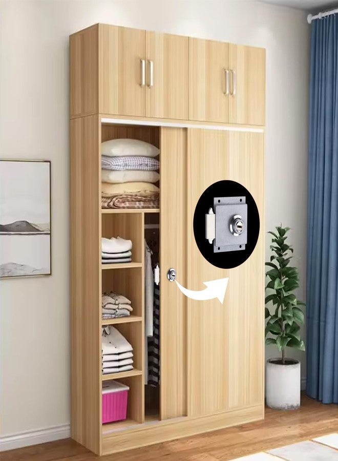 Kunal خزانة كونال المنزلقة متعددة الاستخدامات | خزانة | قفل خزانة ملابس، تشطيب ساتان، مادة الزنك، مقاس 25 مم، مع مفتاحين نحاسيين مموجين - Image 3